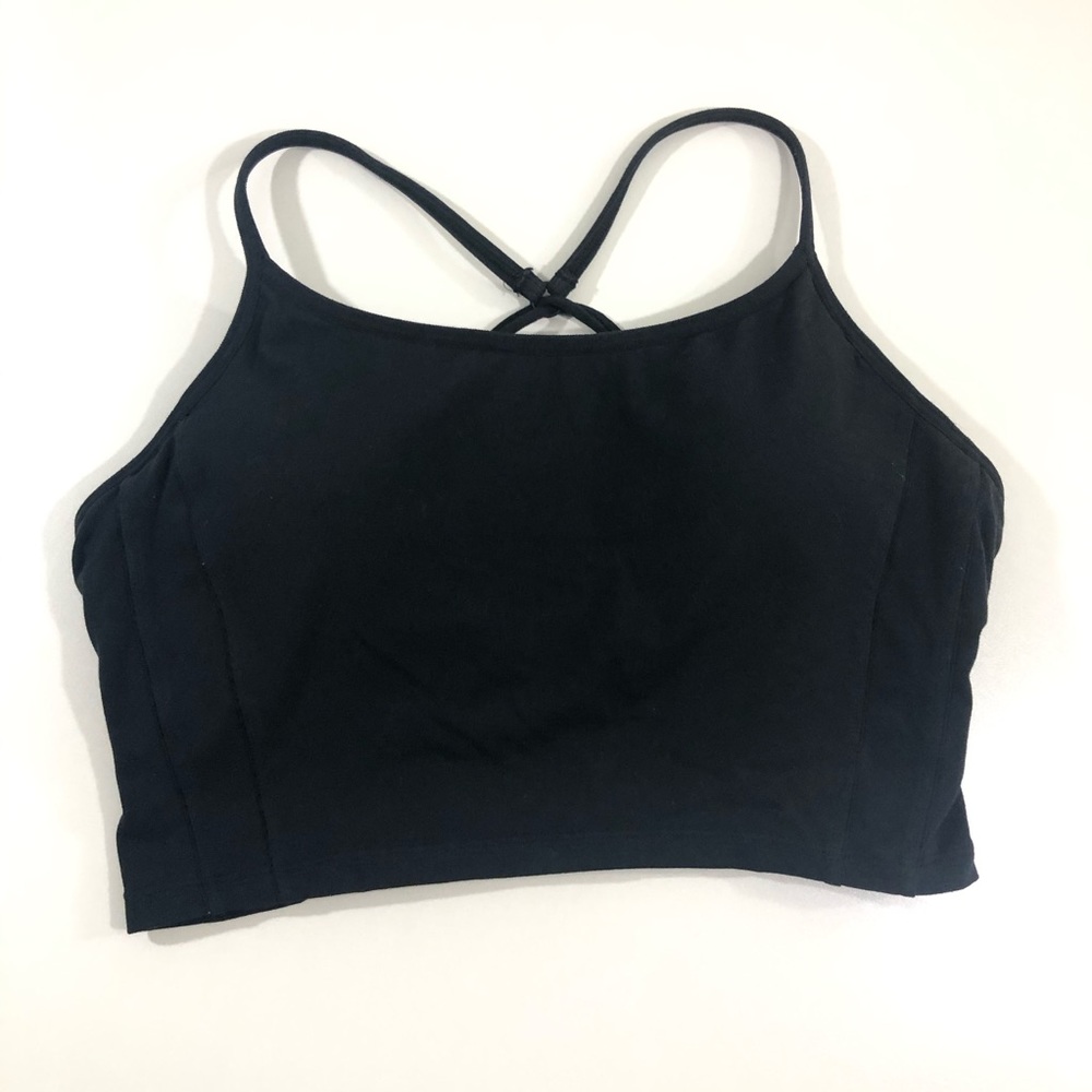 Athleta Large Black Strappy Midi Sports Bra